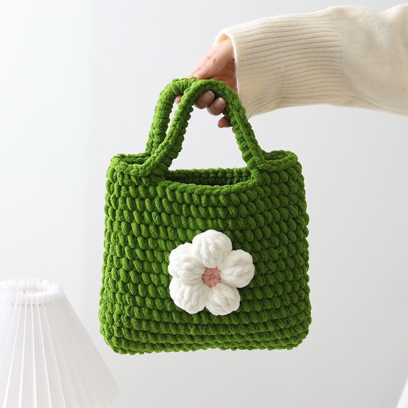 Handcrafted cotton bag with floral application LoungeYard — product view 2