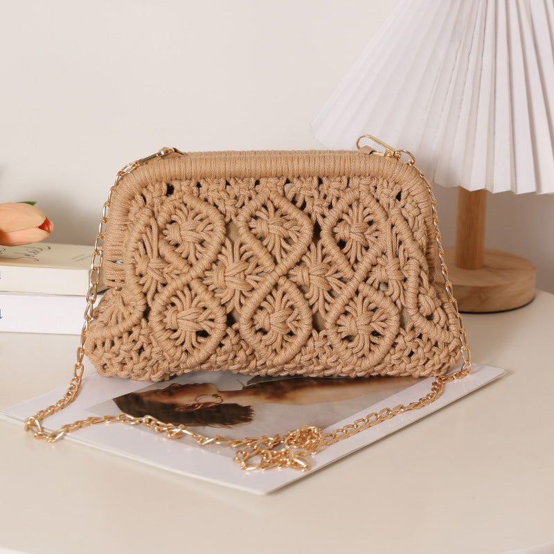 Hand-knotted shoulder bag in Boho style LoungeYard — product view 6
