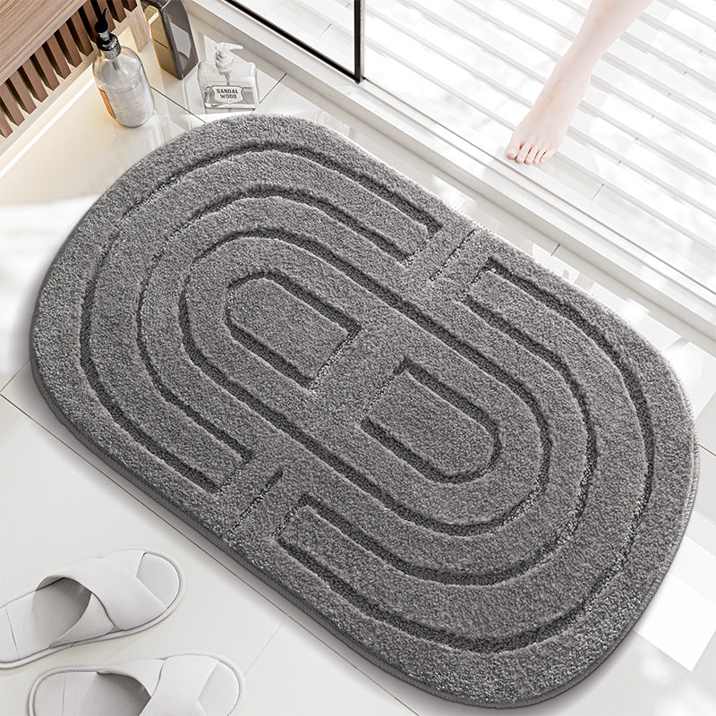Plush Abstract Bath Mat Bowlift — product view 2