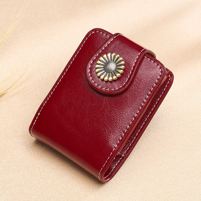 Vintage Leather Buttoned Coin Purse LoungeYard — product view 6