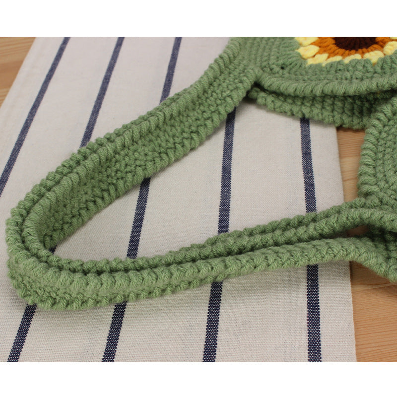 Creative crochet handbag with unique sunflower pattern LoungeYard — product view 2