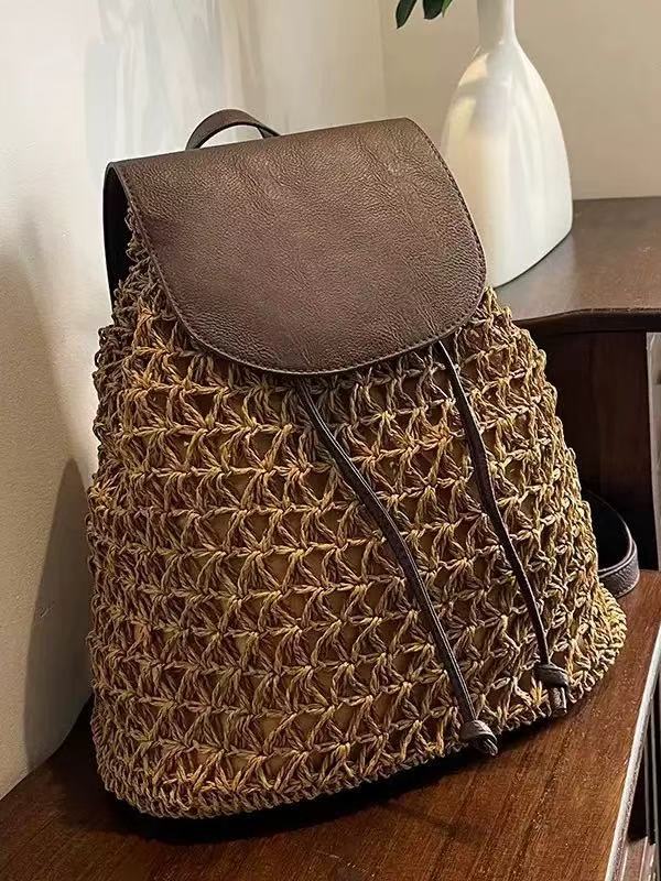 Handcrafted backpack bag made of natural material LoungeYard — product view 6
