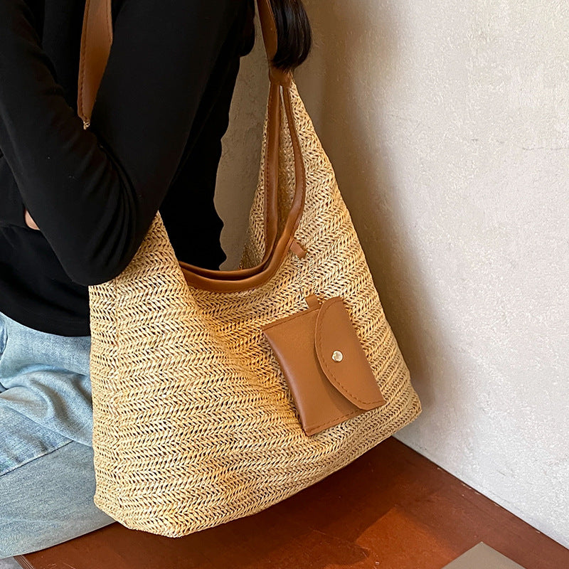 Bohemian Woven Straw Shoulder Bag — product view 6