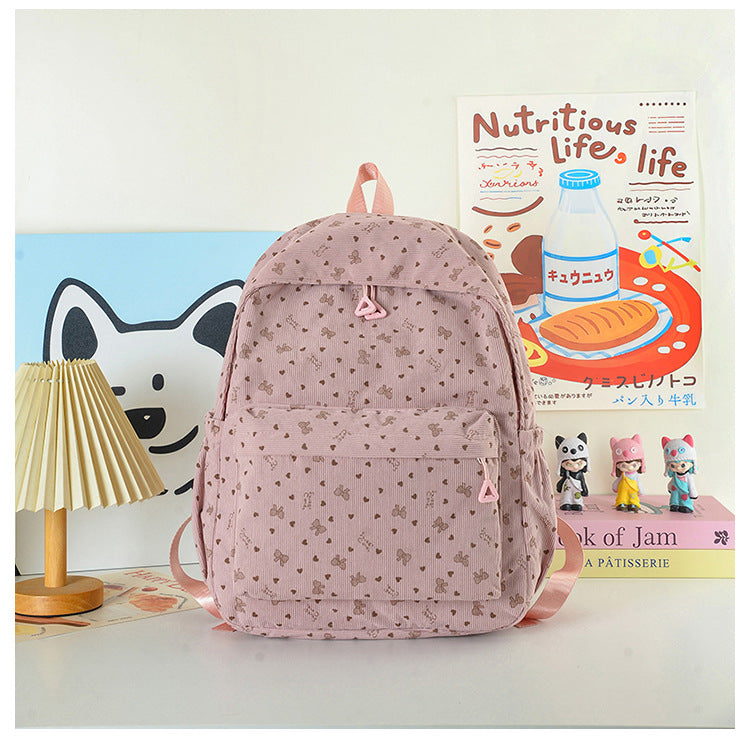 Stylish Heart-Print Casual Backpack — product view 2