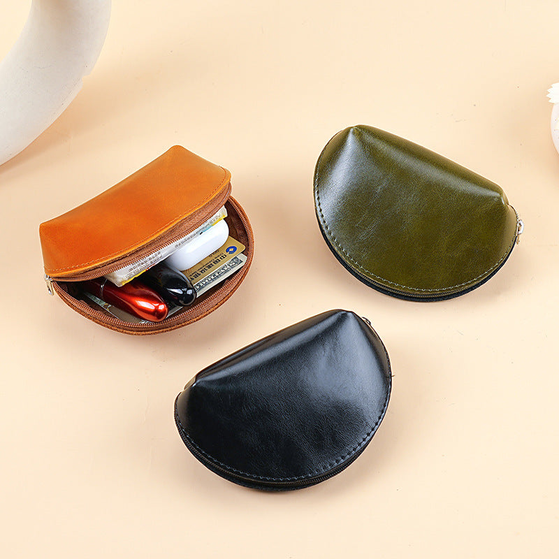 Premium Leather Zippered Coin Pouch — product view 6