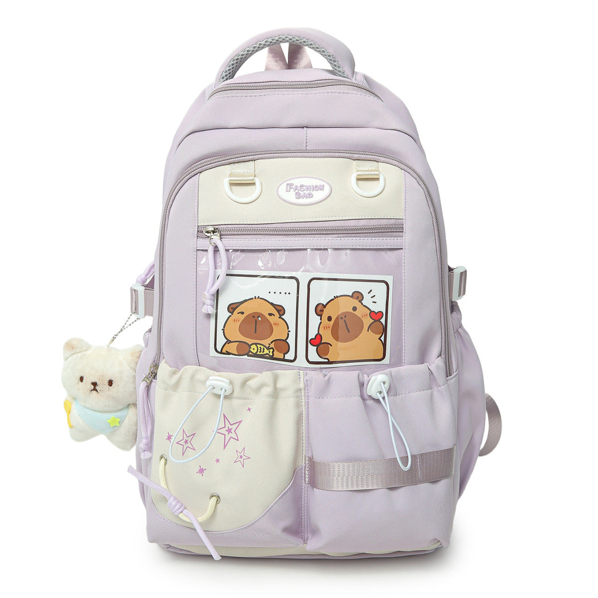 Cartoon Character Print School Backpack LoungeYard — product view 4