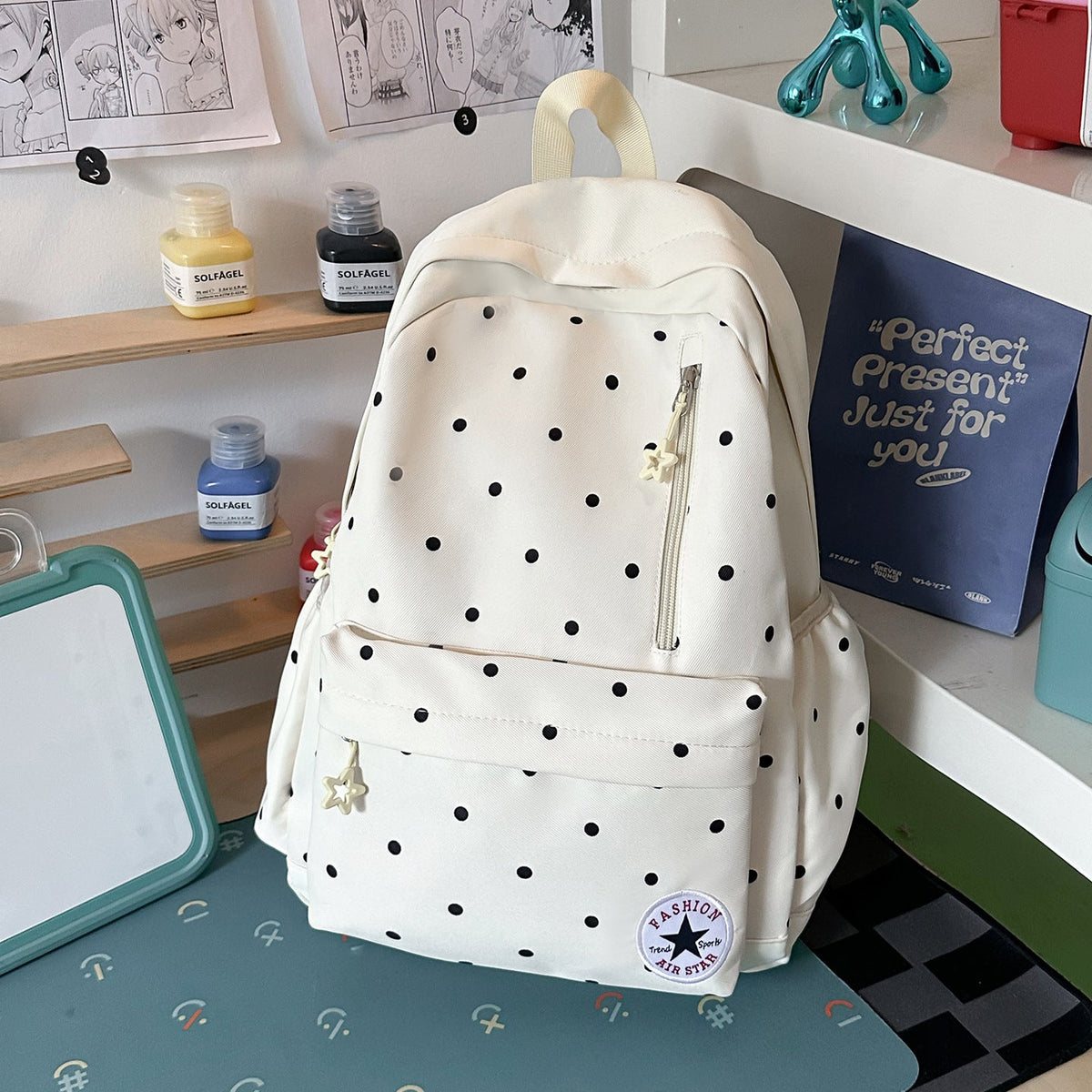 Playful Polka Dot Casual Backpack LoungeYard — product view 7