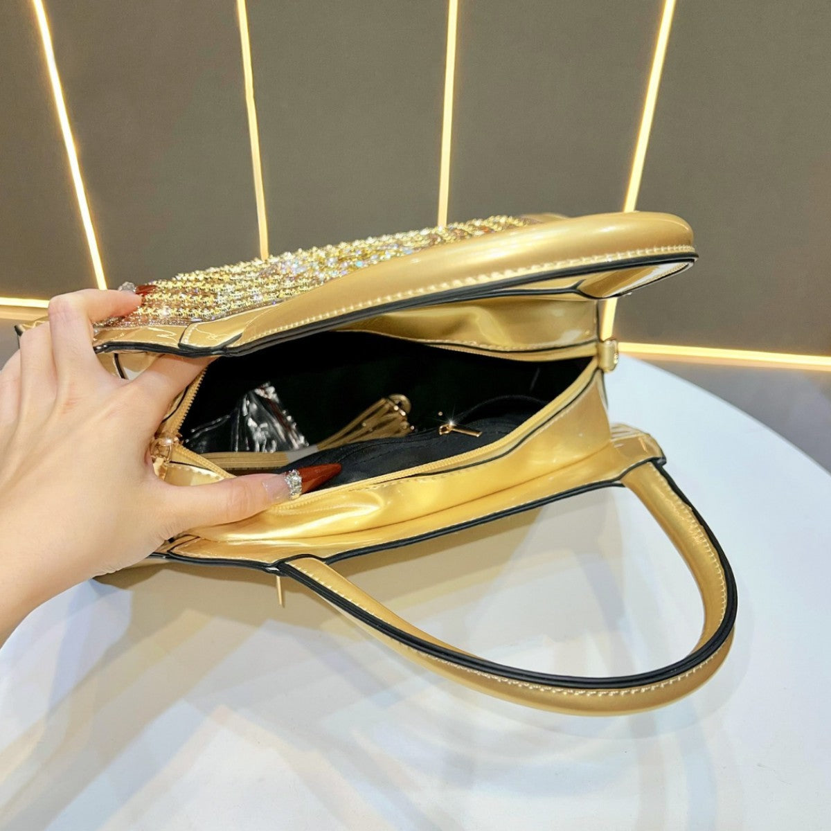 Embellished Padded Evening Handbag — product view 3