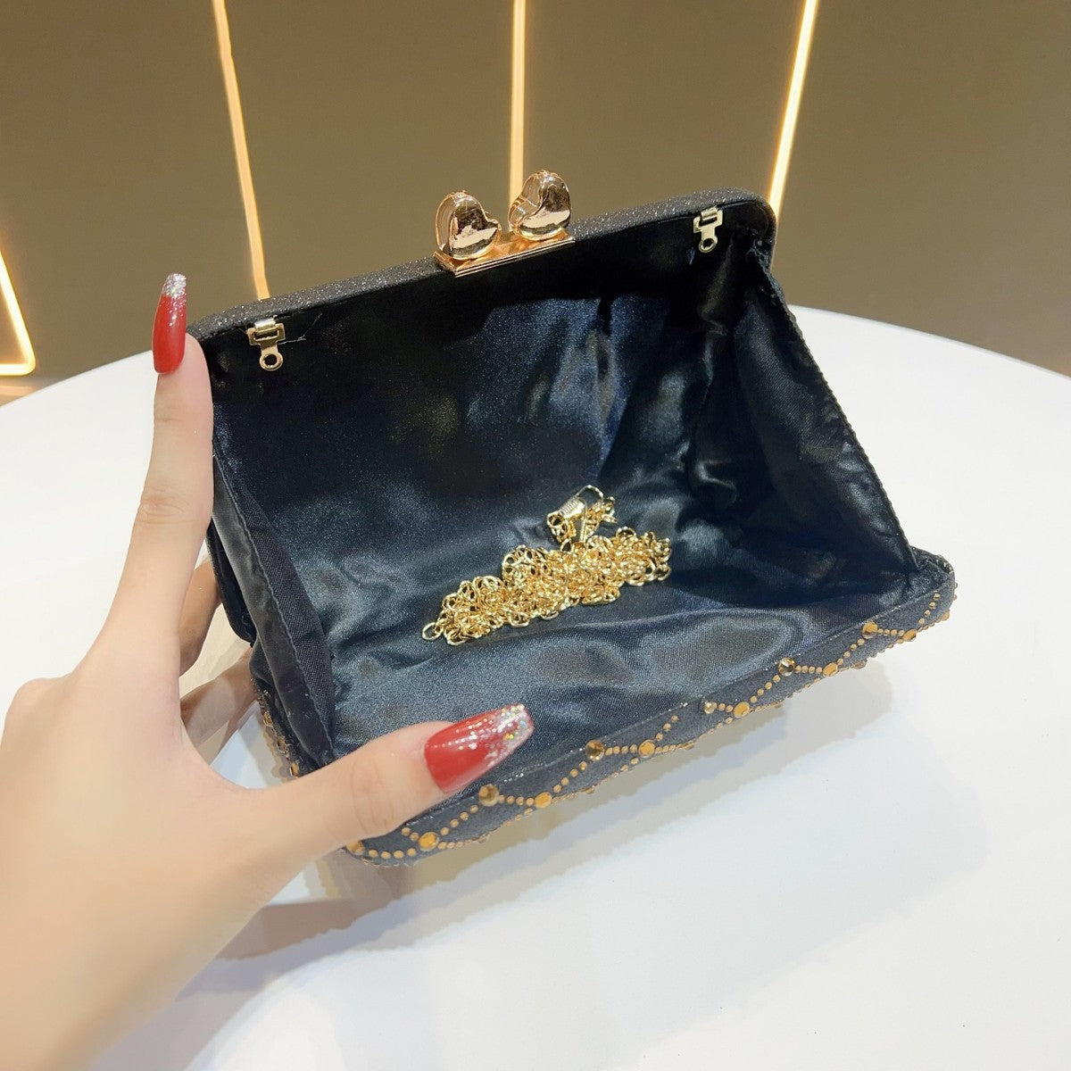 Rhinestone Glitter Clutch — product view 3