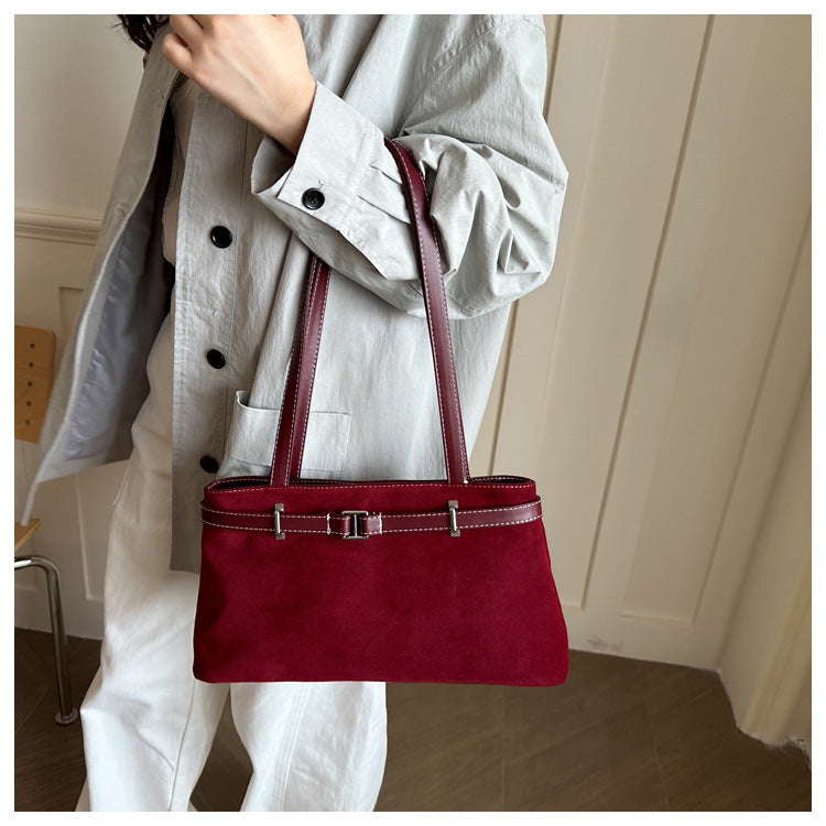Suede Handheld Satchel — product view 3