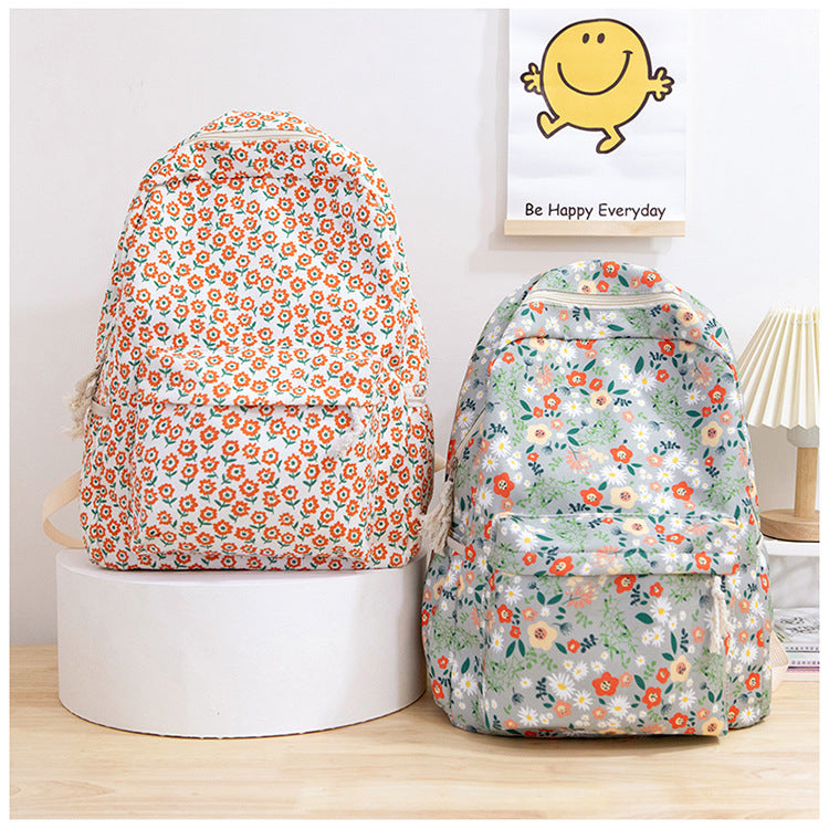 Flower Pattern Backpack LoungeYard — product view 2