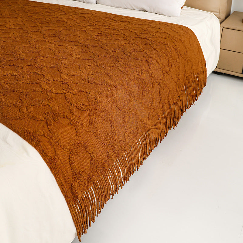 Textured Fringe Throw Blanket — product view 2