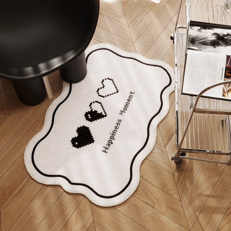 Heart-Themed Plush Bath Mat — product view 2