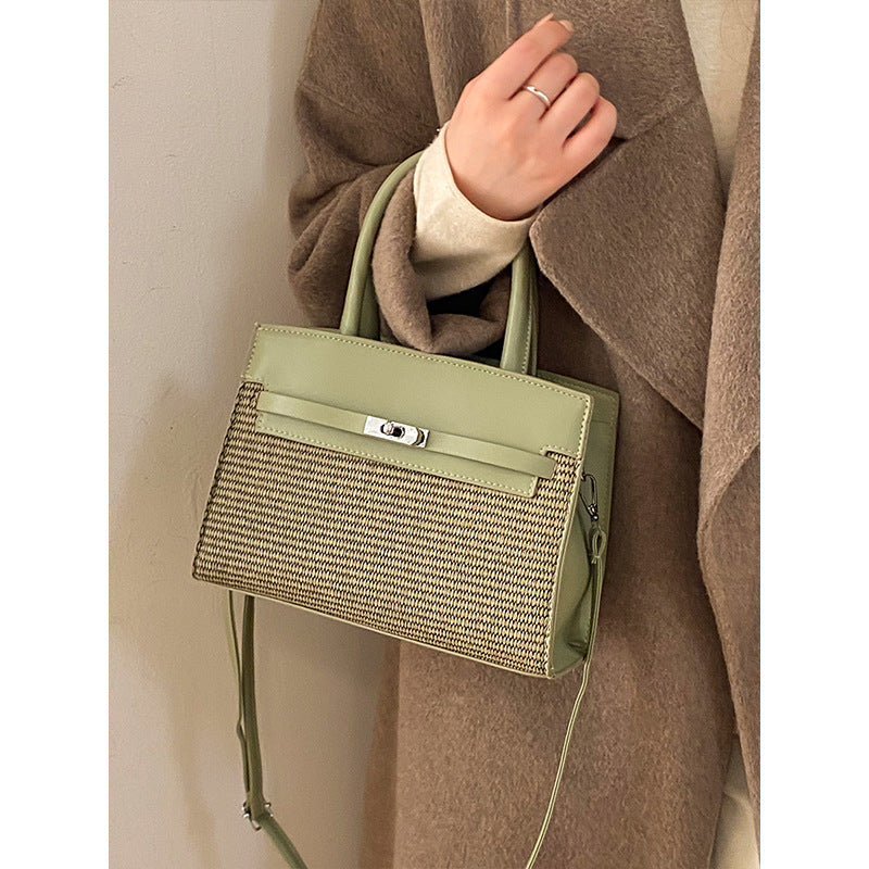 Elegant Woven Handbag with Detachable Strap — product view 2