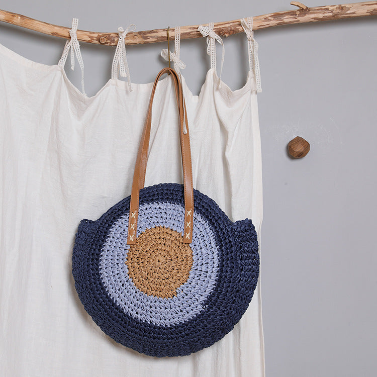 Round Basket Bag with Modern Design LoungeYard — product view 2