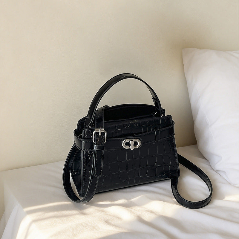 Croc-Embossed Structured Handbag — product view 5