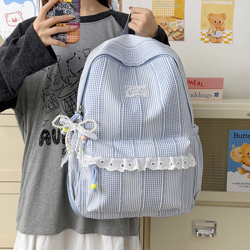 Stylish Striped Design Backpack LoungeYard — product view 4