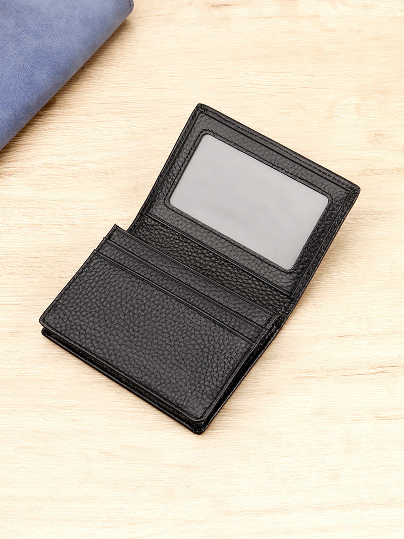 Textured Leather ID Card Wallet LoungeYard — product view 3