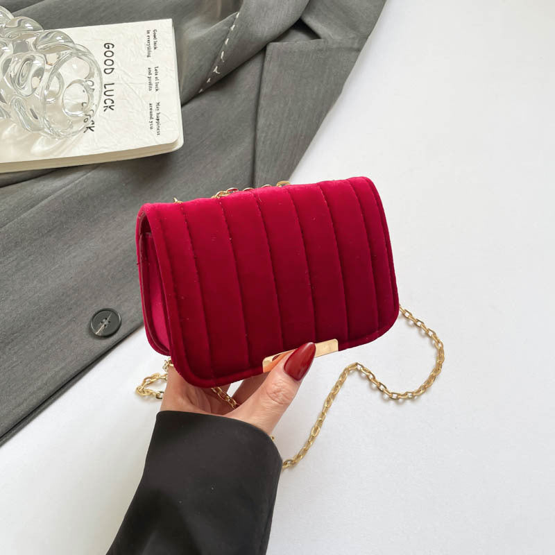 Elegant Quilted Velvet Crossbody Bag LoungeYard — product view 7