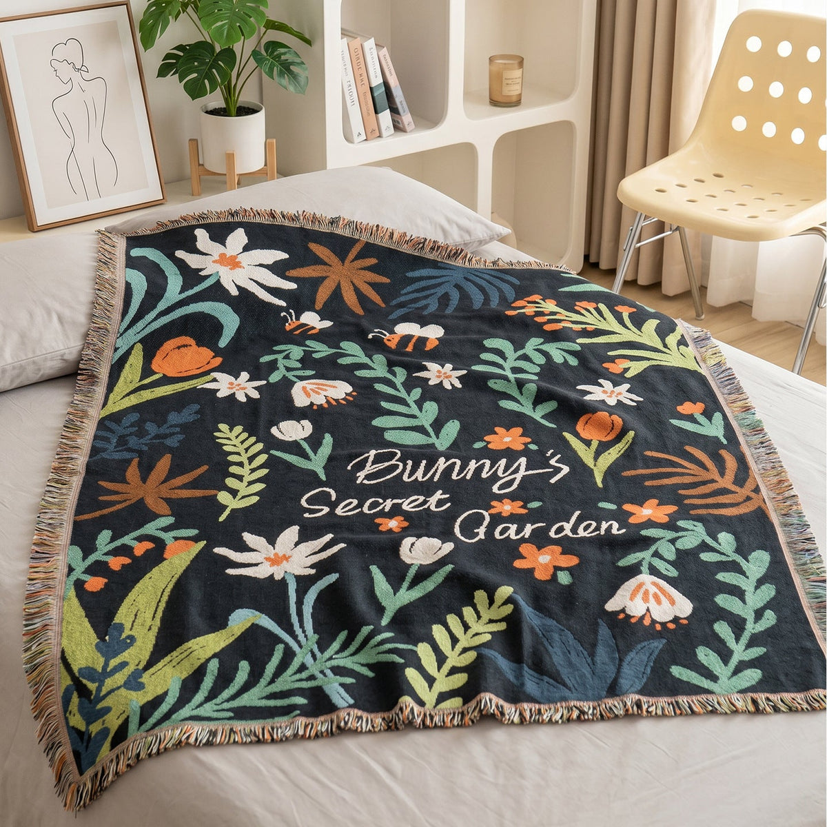 Floral-Themed Decorative Throw Blanket — product view 2