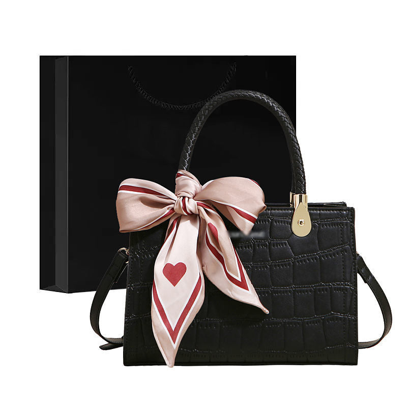 Structured Crocodile-Embossed Handbag LoungeYard — product view 6