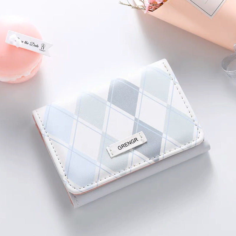 Elegant Plaid Pattern Card Holder LoungeYard — product view 2