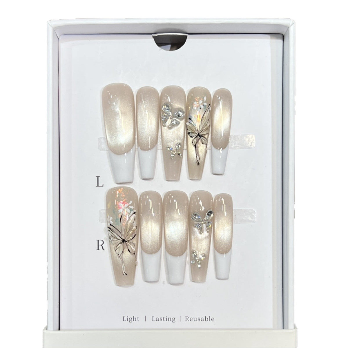 Floral Design Decorative Press-On Nails — product view 4