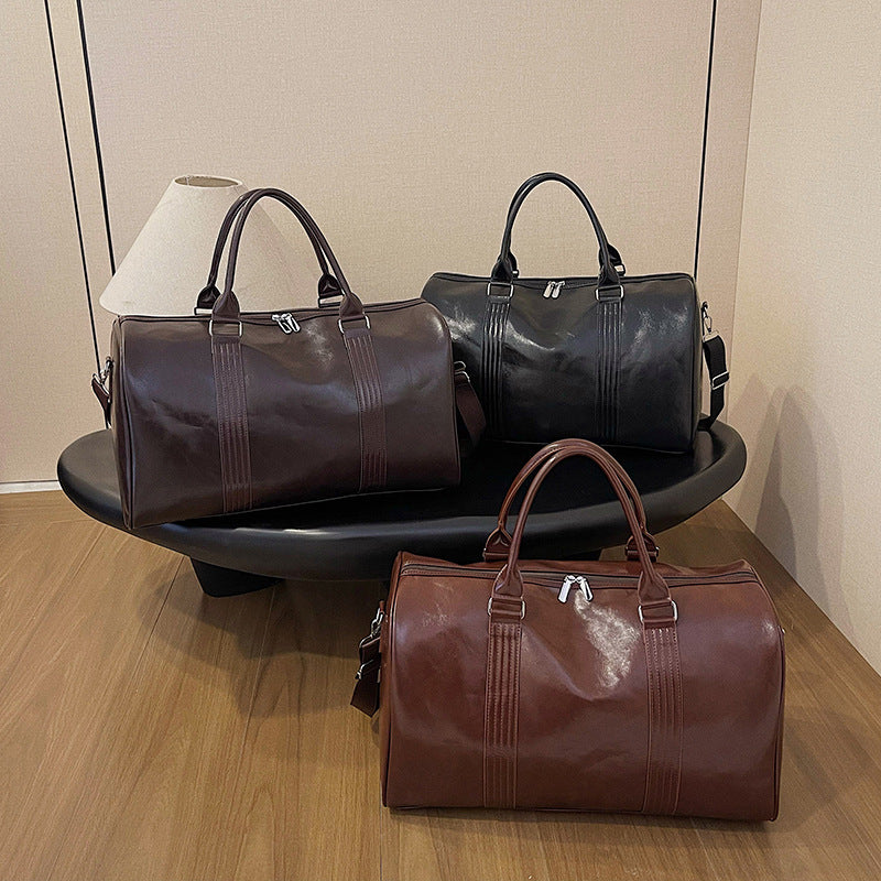 Stylish Leather Travel Duffel LoungeYard — product view 3