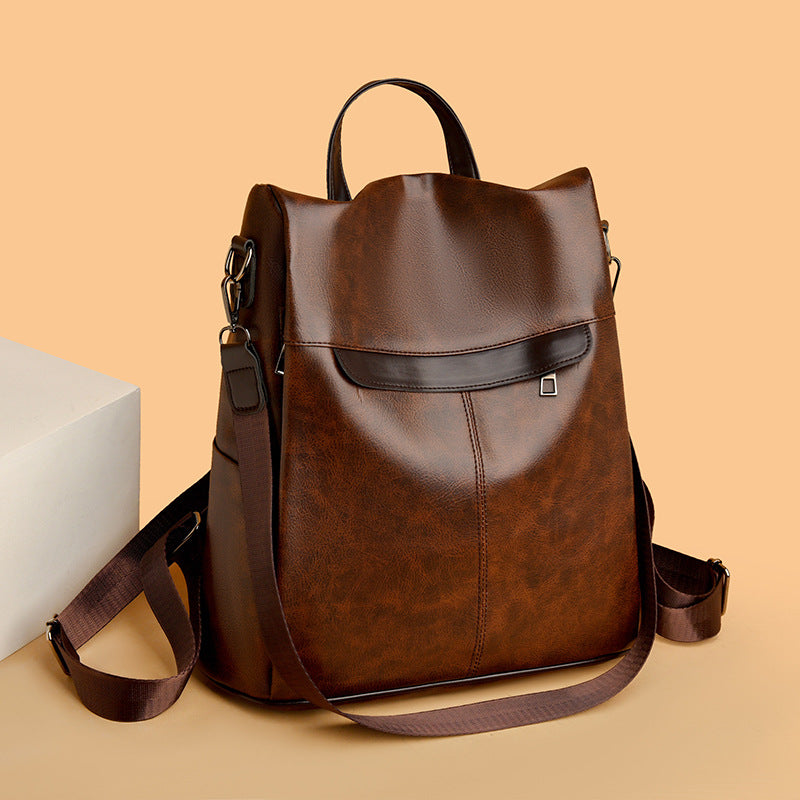 Versatile Structured Leather Backpack LoungeYard — product view 2