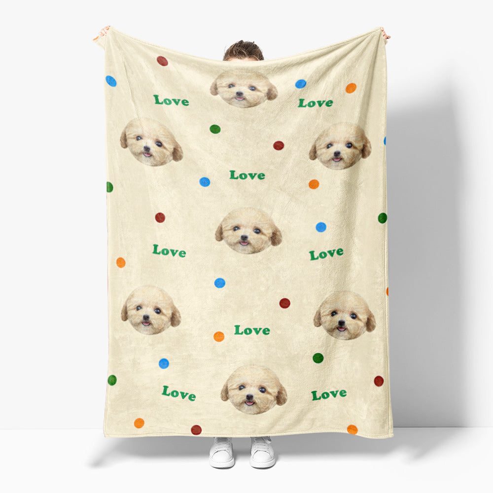 Cute Cat Pattern Fleece Blanket LoungeYard — product view 2