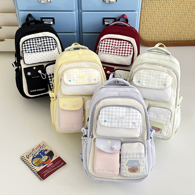 Multi-Pocket Travel Backpack with Cute Character Accents LoungeYard — product view 4
