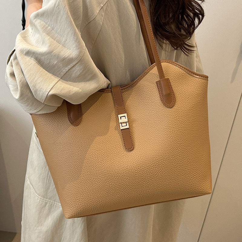 Elegant Textured Leather Tote Bag — product view 4
