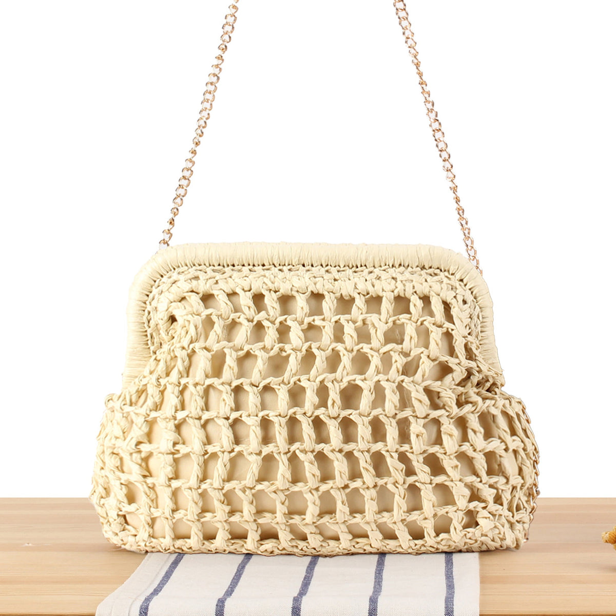 Handbag with Elegant Net Structure LoungeYard — product view 5