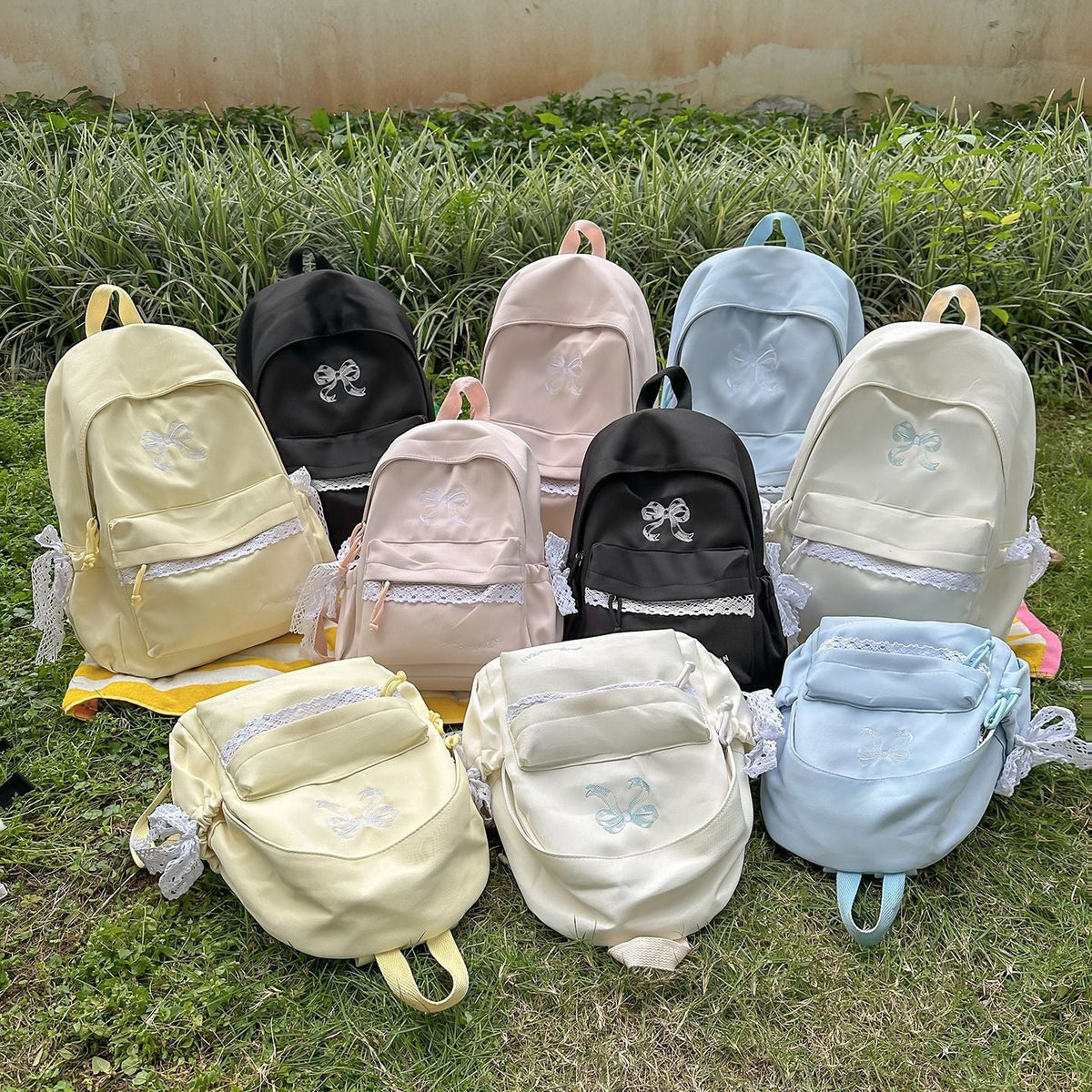 Charming Bow-Embellished Backpack LoungeYard — product view 4