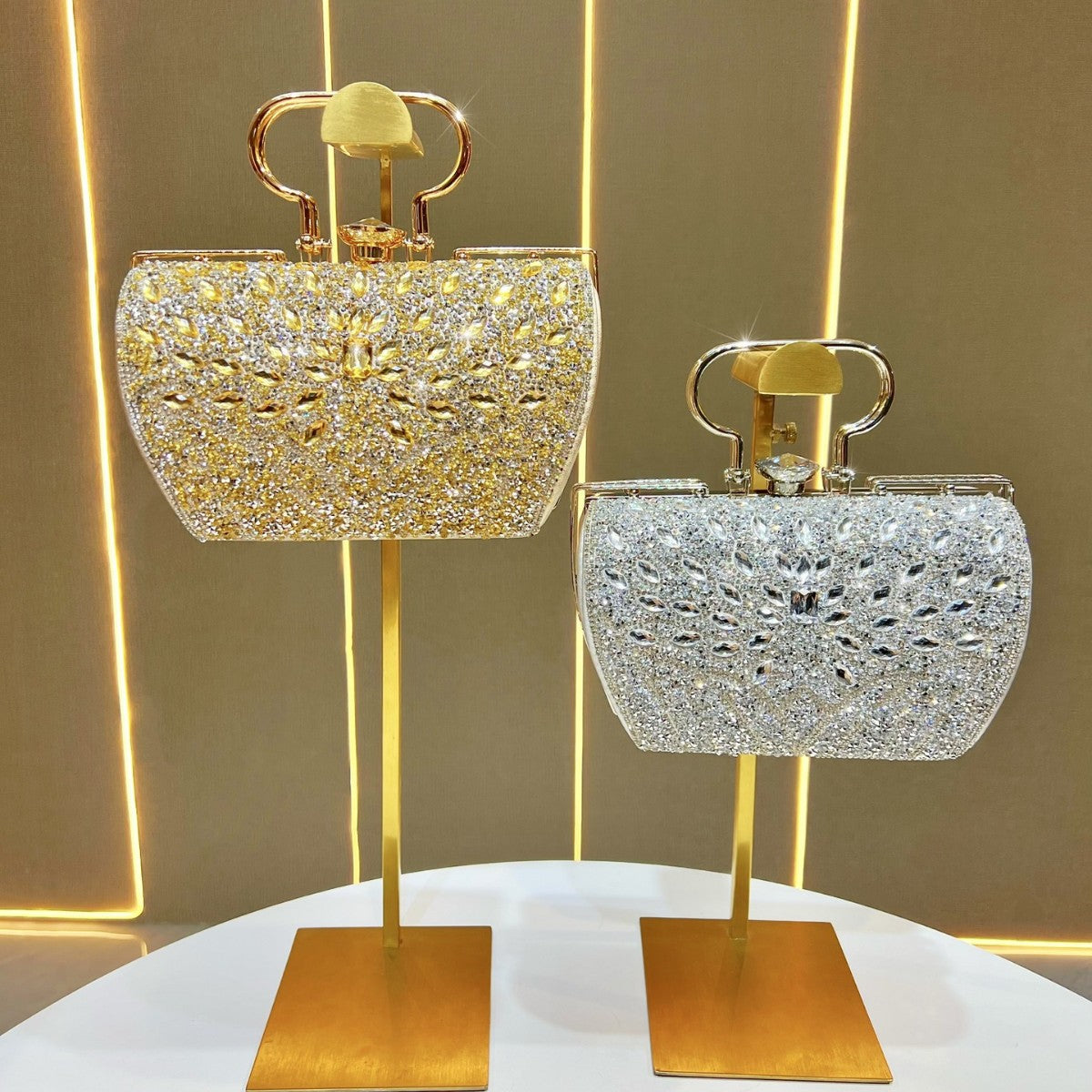 Floral-Inspired Crystal Evening Handbag — product view 4