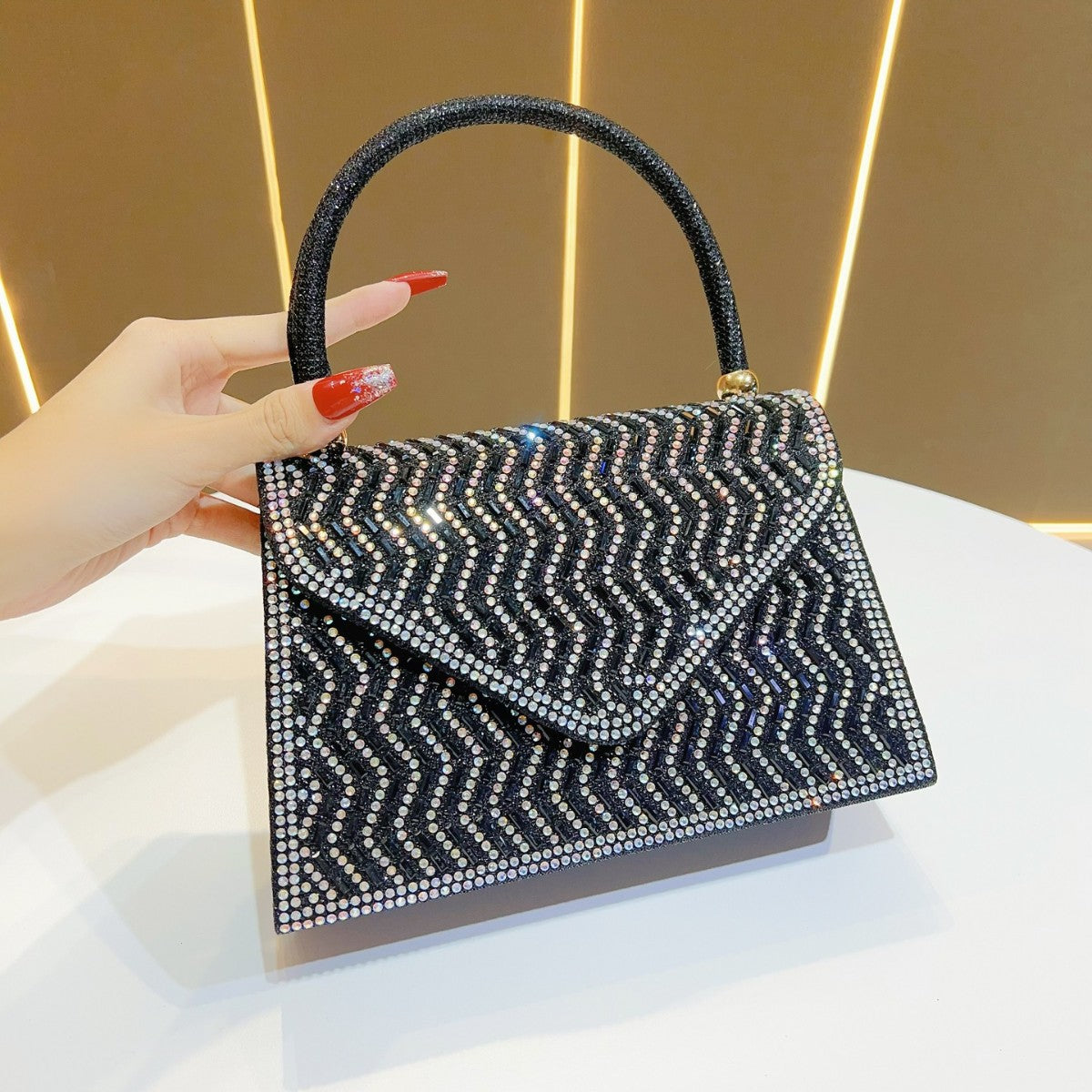 Rhinestone-Embellished Evening Handbag — product view 1