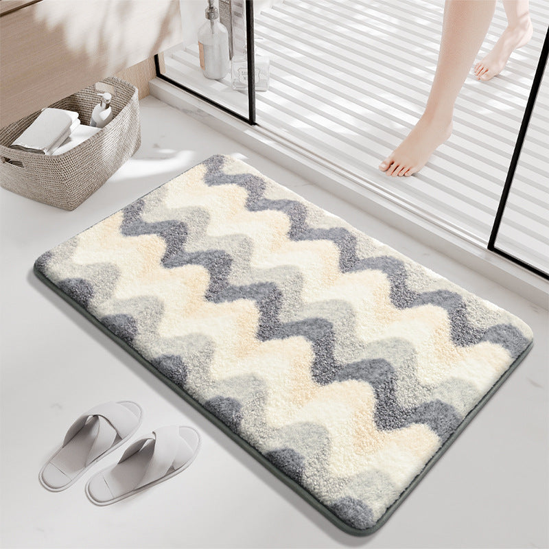 Decorative Wave Pattern Bath Mat Bowlift — product view 7
