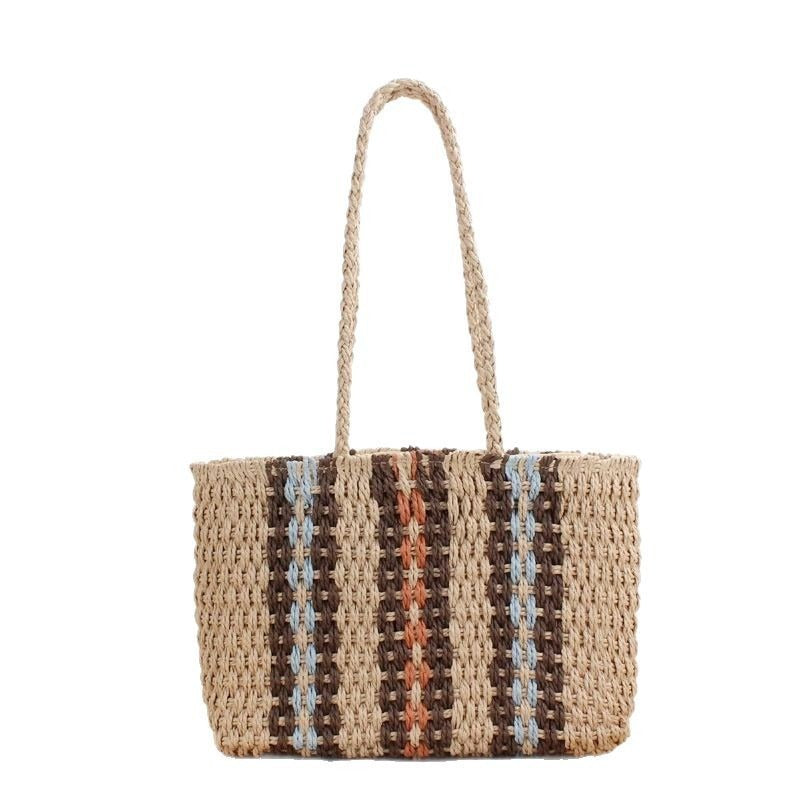 Handmade beach bag with colorful pattern LoungeYard — product view 5