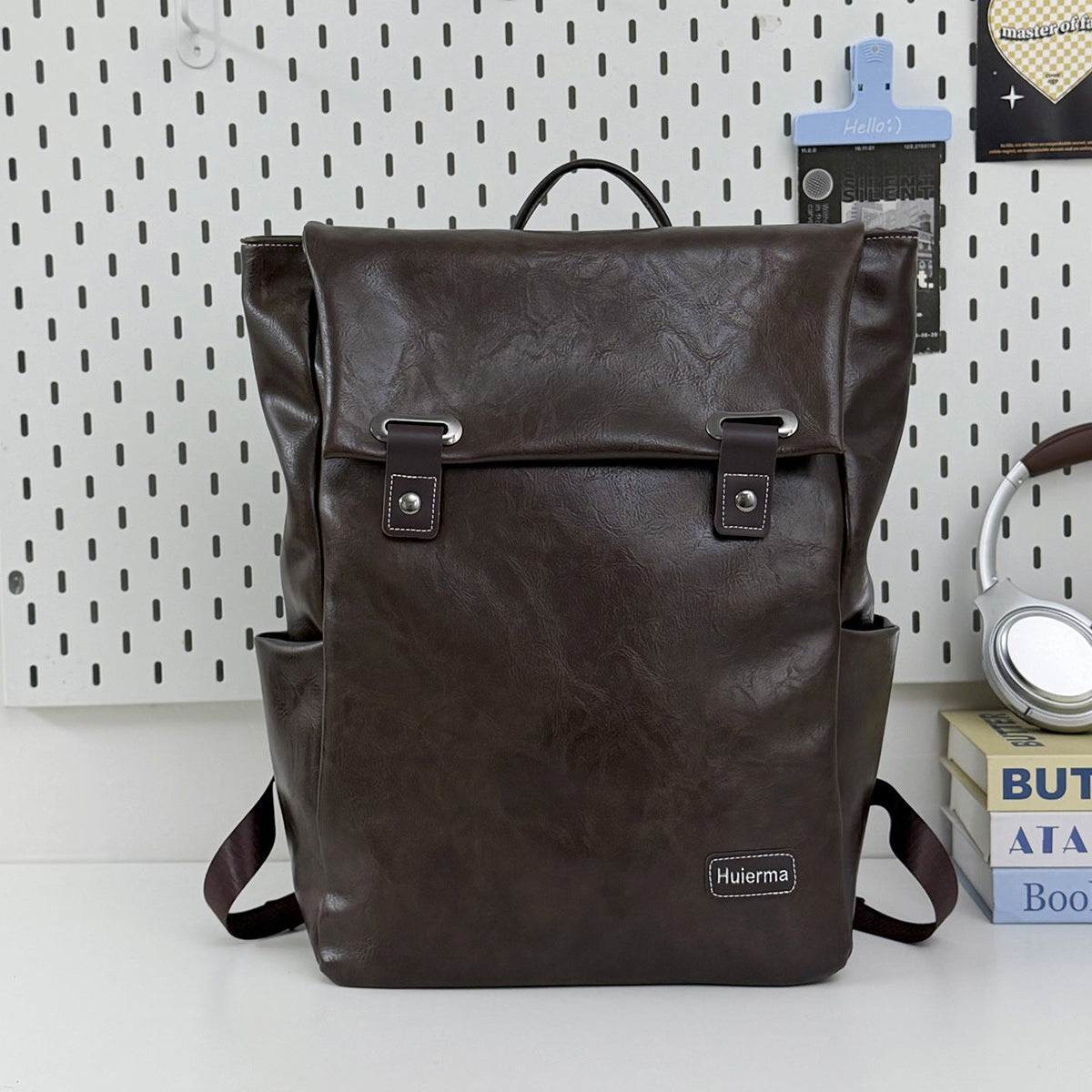 Fashionable Leather Backpack LoungeYard — product view 7