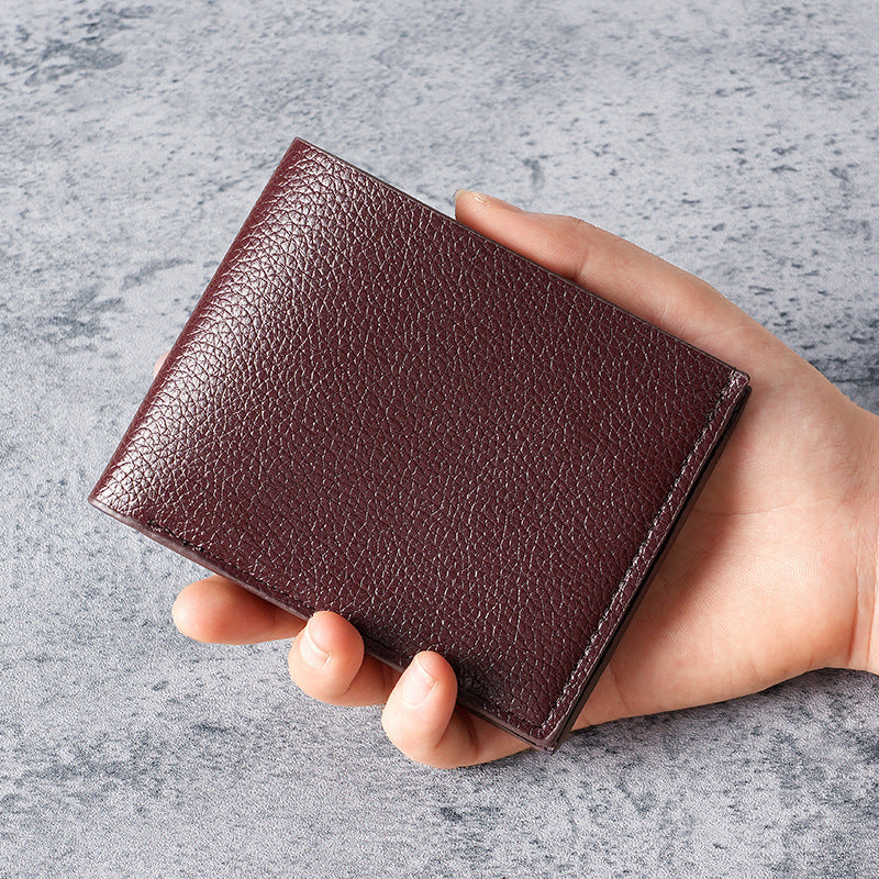 Slim Pebbled Leather Bifold Wallet with RFID Blocking LoungeYard — product view 7