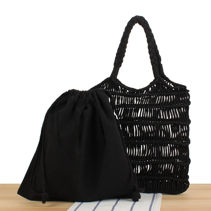 Fashionable Braided Tote Bag with Inner Pouch LoungeYard — product view 7