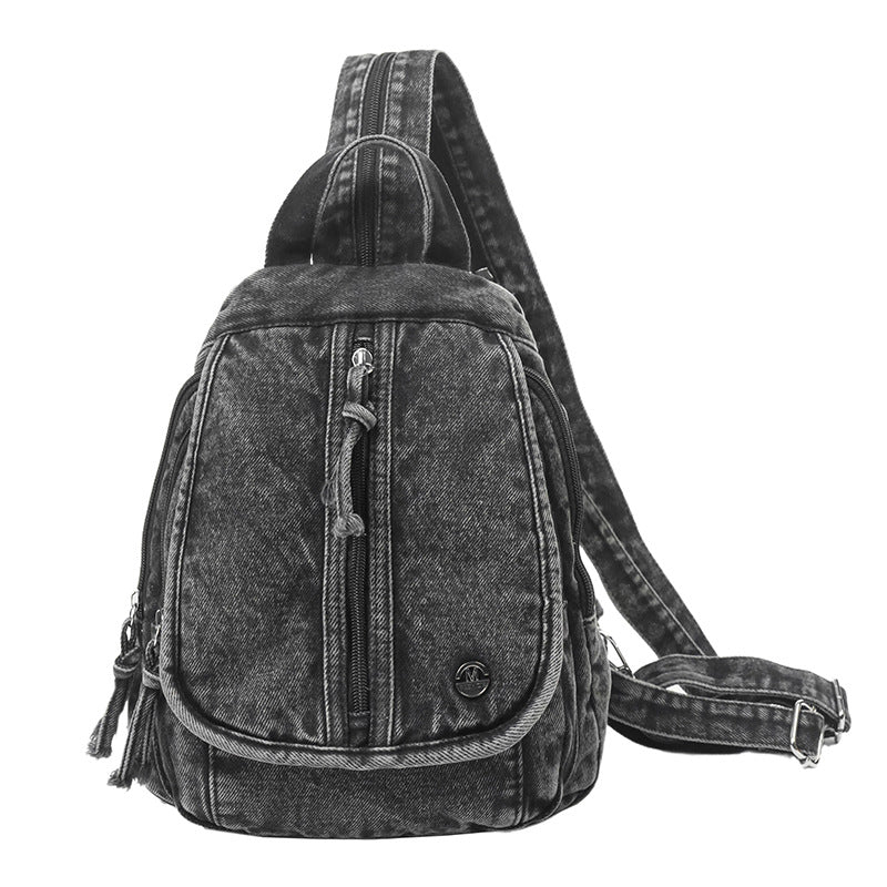 Compact Denim Sling Backpack LoungeYard — product view 7