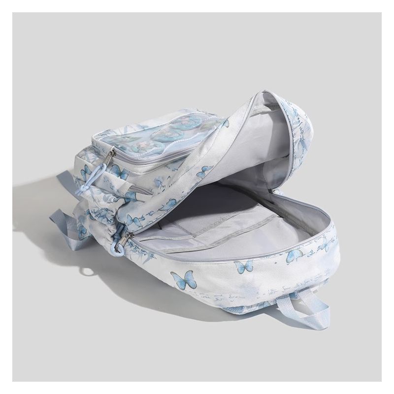 Butterfly-Printed Multi-Compartment Backpack LoungeYard — product view 3