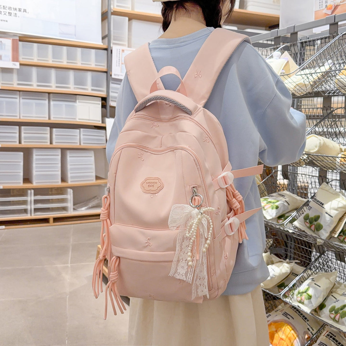 Decorative Star-Patterned Backpack LoungeYard — product view 2