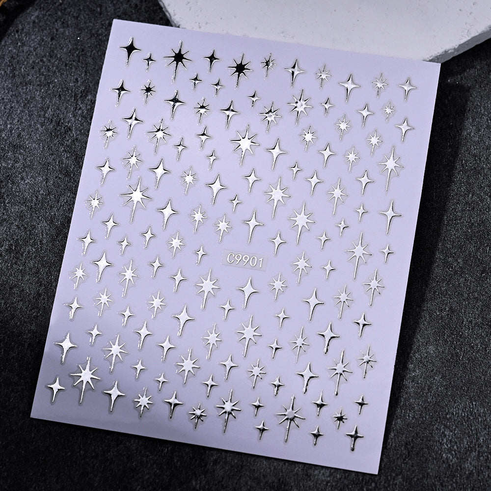 Gold Star Nail Art Decoration Stickers — product view 2