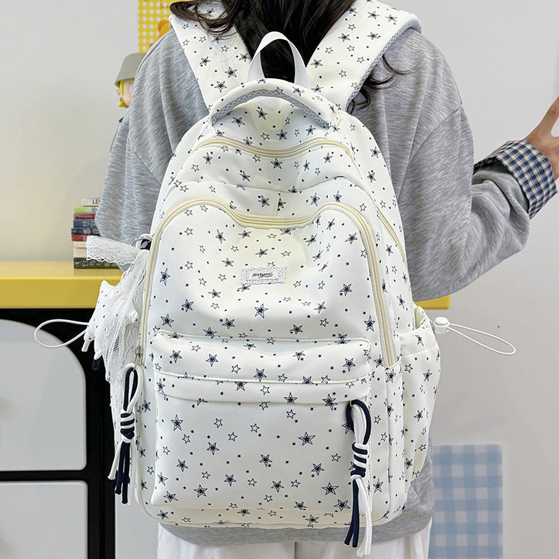Fun Star-Embellished Student Backpack LoungeYard — product view 3