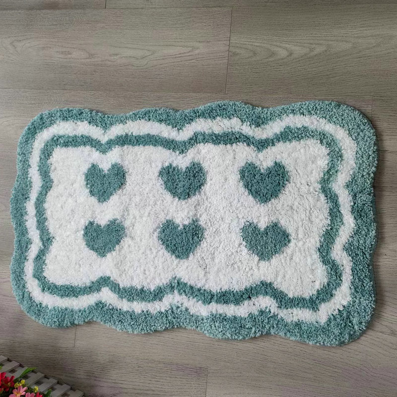 Decorative Heart Pattern Bath Mat — product view 2