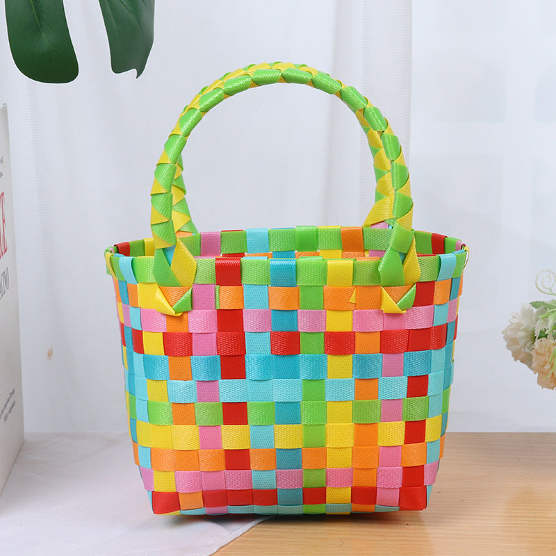 Colorful woven shopping bag LoungeYard — product view 6