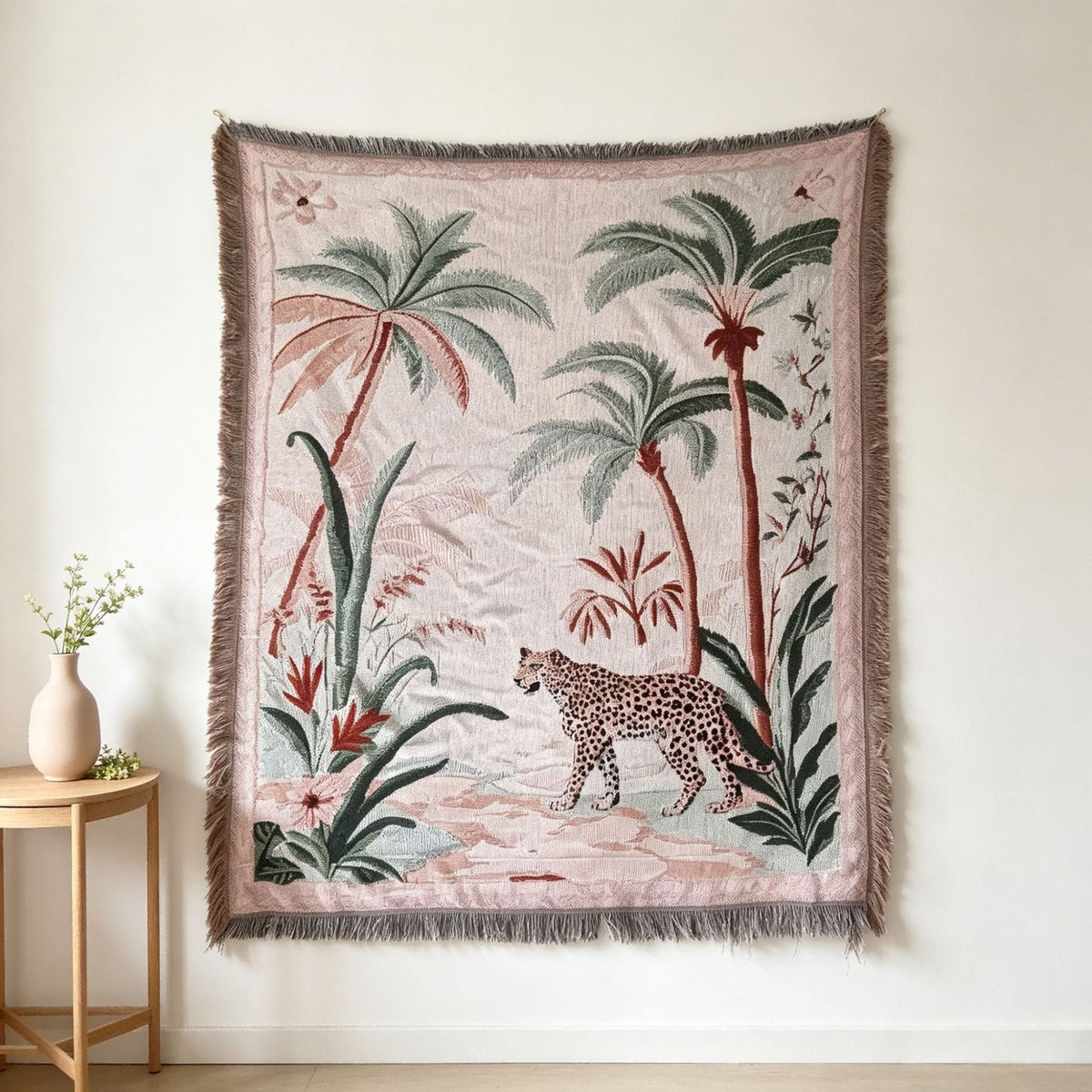 Artistic Leopard-Themed Tapestry Blanket — product view 5