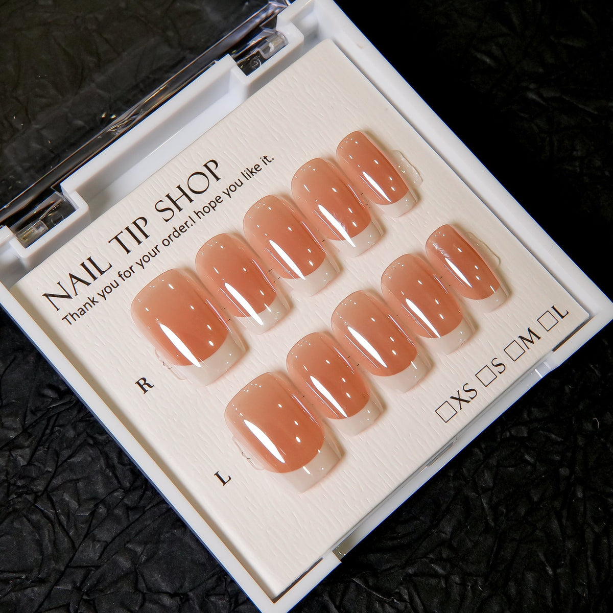 Natural Glossy Press-On Nail Tips — product view 3